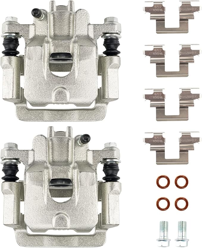 Torchbeam 2PCS Rear Driver and Passenger Side Brake Caliper for Honda 2003-2008 Pilot, Acura 2001-2006 MDX, Disc Brake Caliper Assembly with Bracket Replace #19B2675+19B2674