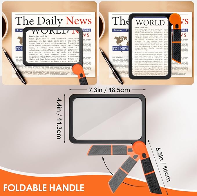 Large Magnifying Glass with Light, Full Page Magnifier 48LED Cold & Warm Light - Image 5