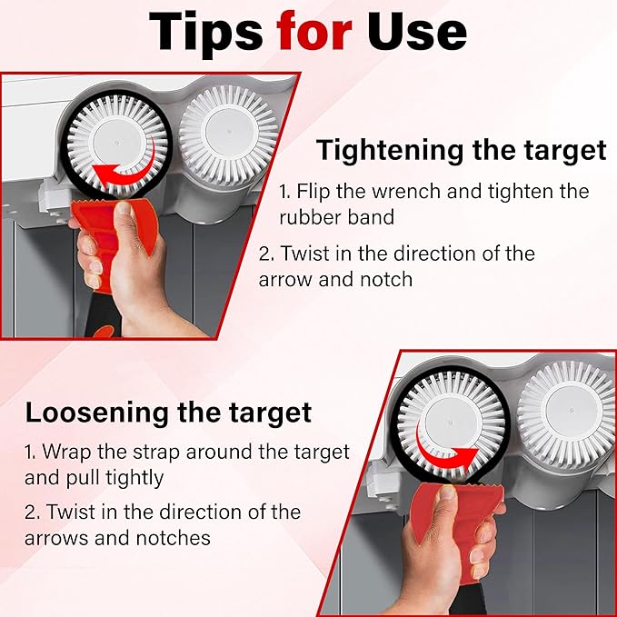 2 PCS Strap Wrench Plumbing, Rubber Strap Wrench, 24 Inch & 19.7 Inch Oil Filters Strap Wrenches, Water Filter Wrenches, Adjustable Rubber Jar Opener for Water Filters, Plumbing,Sink, Faucet (Red)