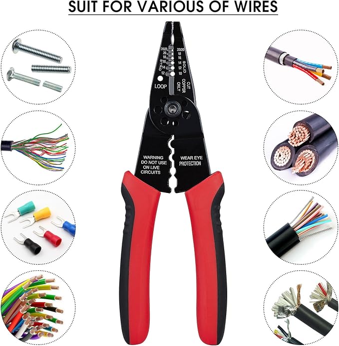 WGGE WG-015 Professional 8-inch Wire Stripper/wire crimping tool, Wire Cutter - Image 5