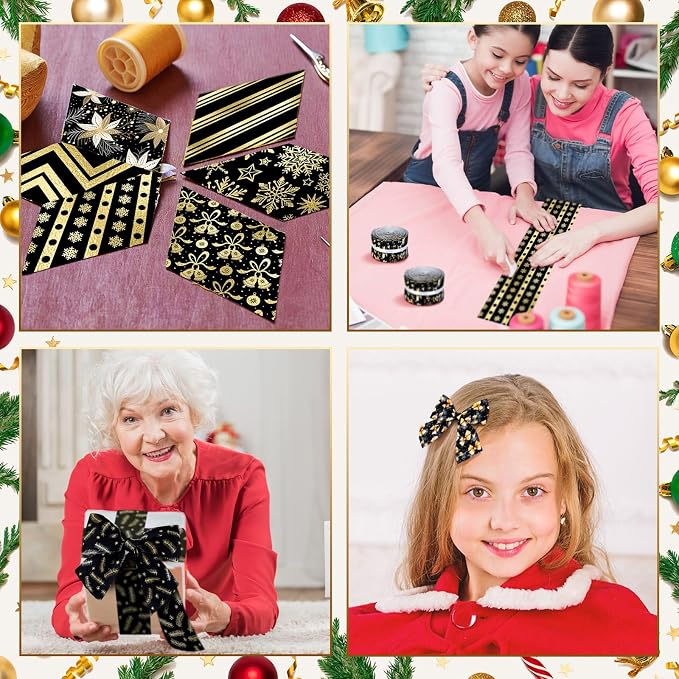 Hosuly 40 Pcs Black Gold Christmas Jelly Fabric - Image 7