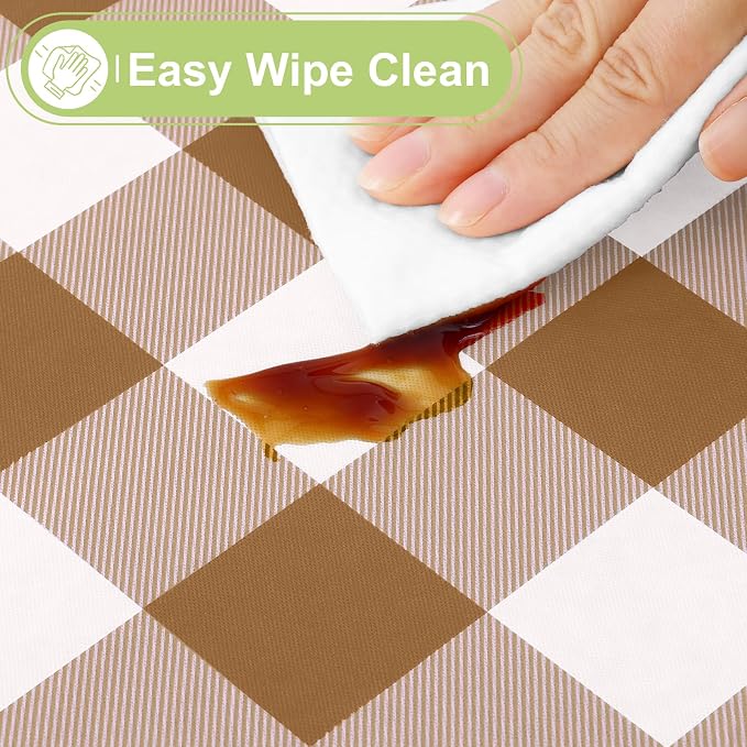 Smiry Oval Table Cloth, Waterproof Vinyl Tablecloths - Image 3