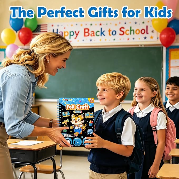 FUNNYB&G Foil Art Craft Kit for Boys 4-10 Years Old: Mess-Free & No-Glue - Image 7