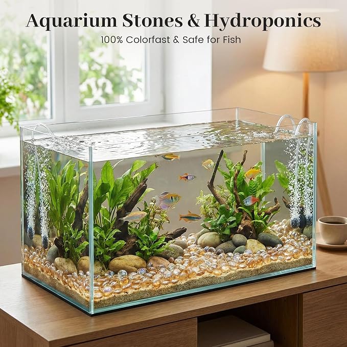 FUTUREPLUSX 5LB Flat Glass Marbles, Fish Tank Aquarium Table Scatters, DIY - Image 5