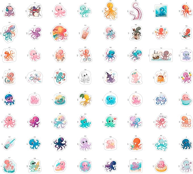 100Pcs Octopus Stickers and Decals Waterproof - Image 4
