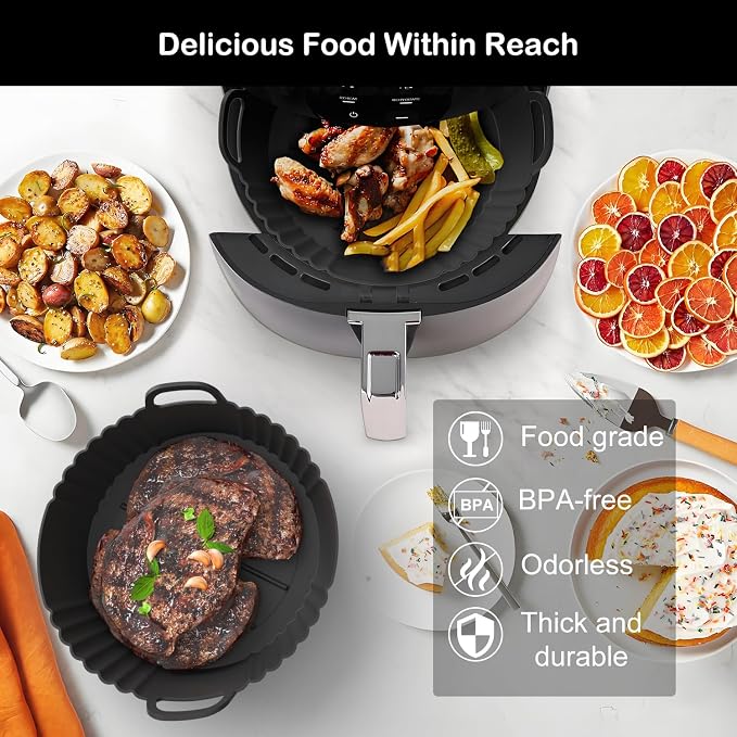 Round Silicone Air Fryer Liners 3Pack, Ninja AF101 & AF161 Silicone Liners - Image 7