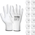 Safety Work Gloves PU Coated-12 Pairs,White Seamless Knit Glove with Polyurethane Coated Smooth Grip on Palm & Fingers, for Men and Women, Ideal for General Duty Work (XX-Large)