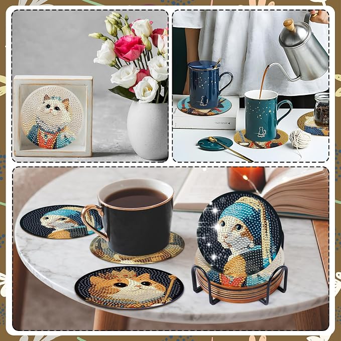 Sitsink Funny Cat Diamond Art Coasters - Image 6