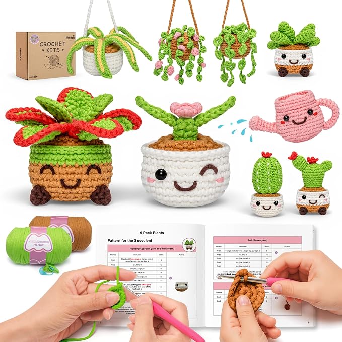 Mewaii Crochet Kit for Beginners, DIY Easy Knitting Kit by Mewaii