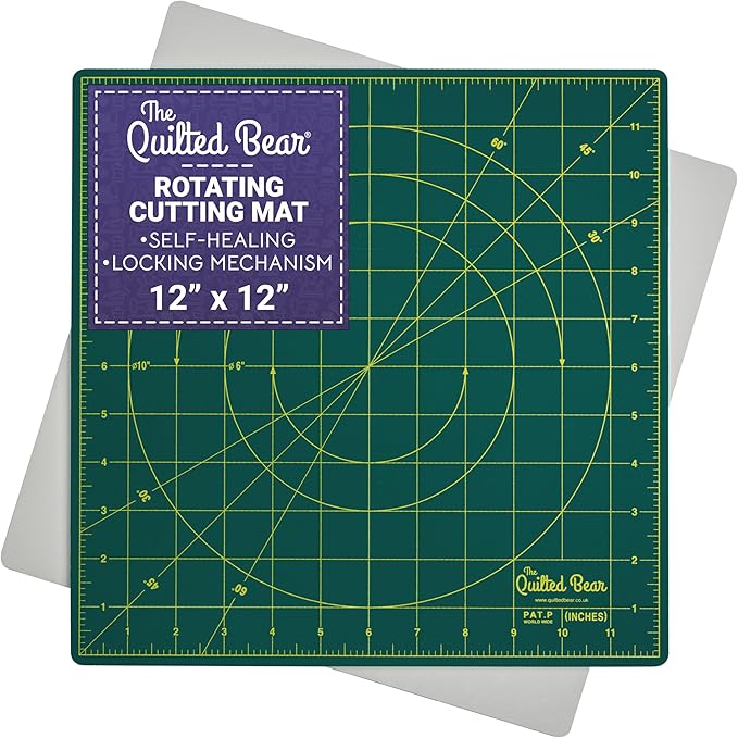 The Quilted Bear Rotating Cutting Mat 12" x 12" by TheQuiltedBearsProducts