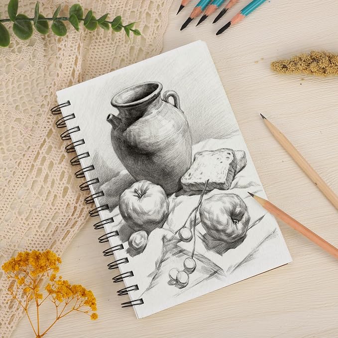 4 Pack Mixed Media Sketchbook, 5.5x8.5 inches Drawing Paper Sketch Book - Image 5