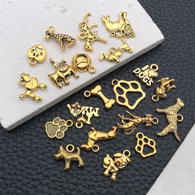 WOCRAFT 60pcs Antique Gold Dogs Charms - Image 3