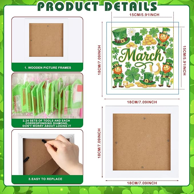 Trandraft 13 Pcs Interchangeable Monthly Diamond Art Kits - Image 3