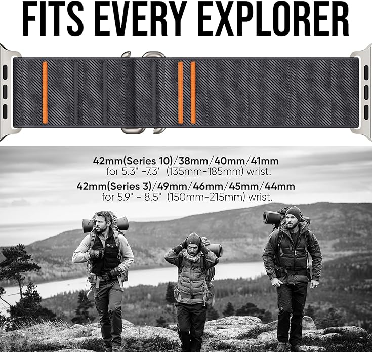 Suitisbest Sport Bands Compatible with Apple Watch Ultra Band 49mm 46mm 45mm 44mm 42mm 38mm 40mm 41mm Men Women, Stretchy Nylon Sport Loop Strap with S-Hook for iWatch Series 10 Ultra SE 9 8 7 6 5 4 3