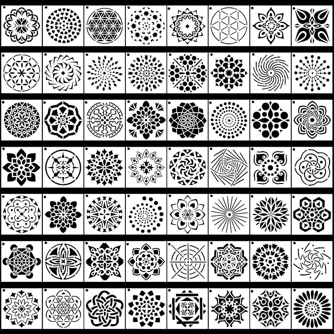 Augshy 56 Pack Mandala Stencils by Augshy