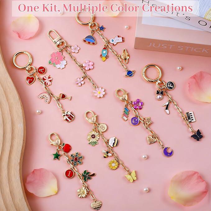 Wurosi 773 Pcs Beaded Keychain Making Kit, Bag Charm Kit, - Image 3