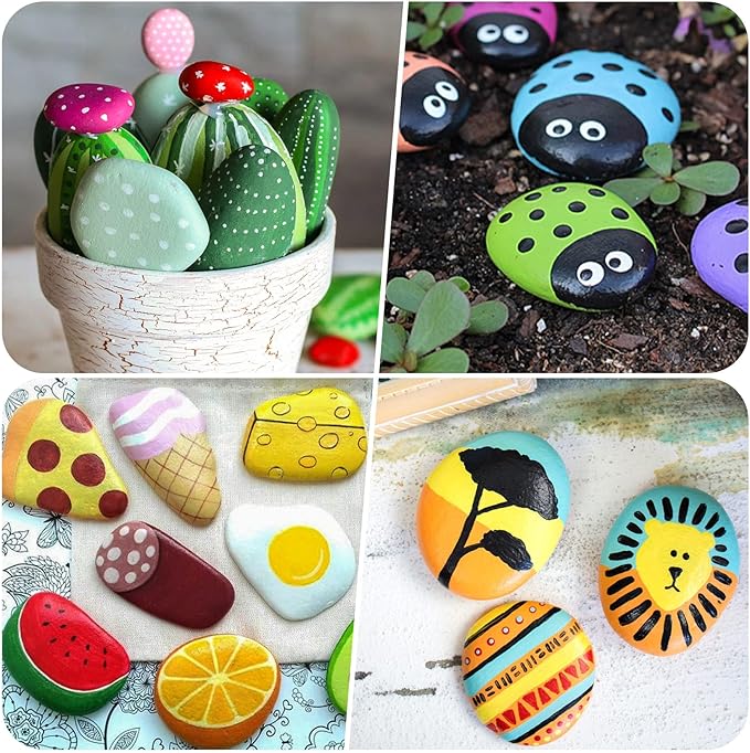 River Rocks for Painting 20 Pcs Large 2-3 Inch Flat Smooth Painting Stones - Image 5