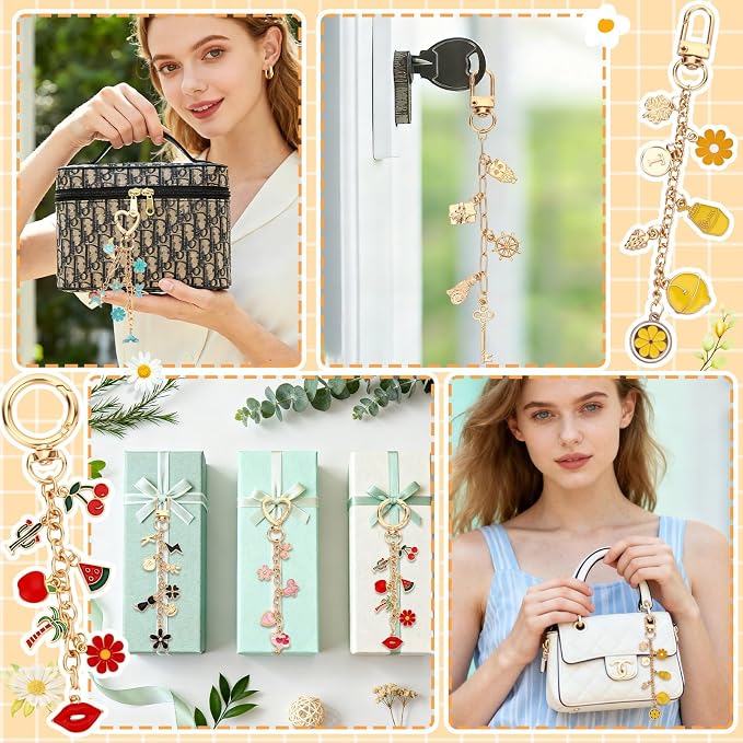AUGSUN 439Pcs Charm Keychain Making Kit, Including 162 Charms 30 Keychain Clips - Image 6