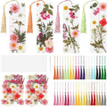 40 Sets Dried Flower Bookmark Making Kit Transparent Bookmark DIY Projects by Afniimyapt