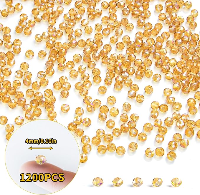 1200 Pcs 4mm Round Crystal Glass Beads - Image 2