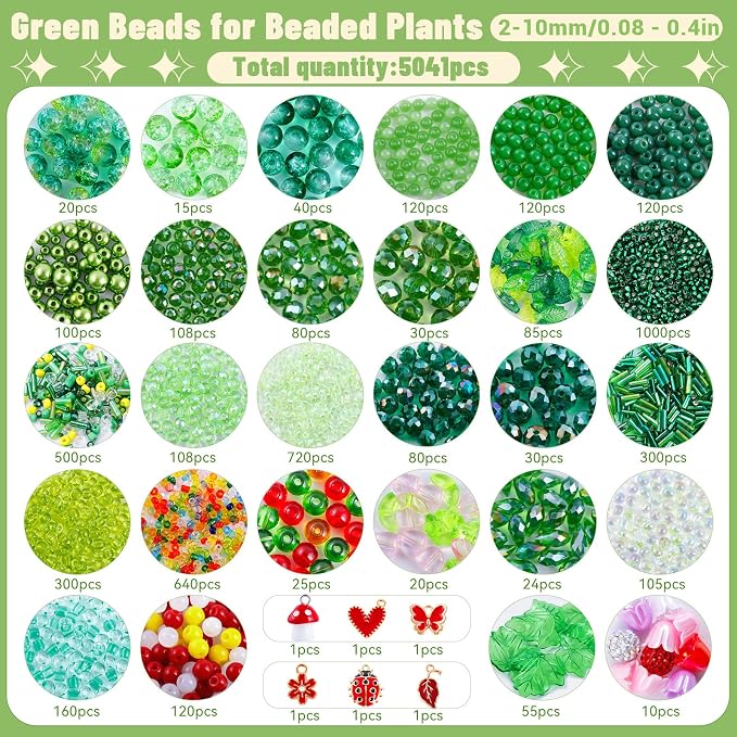 5057 Pcs Beaded Plant Kit Forever Plant Kit - Image 2