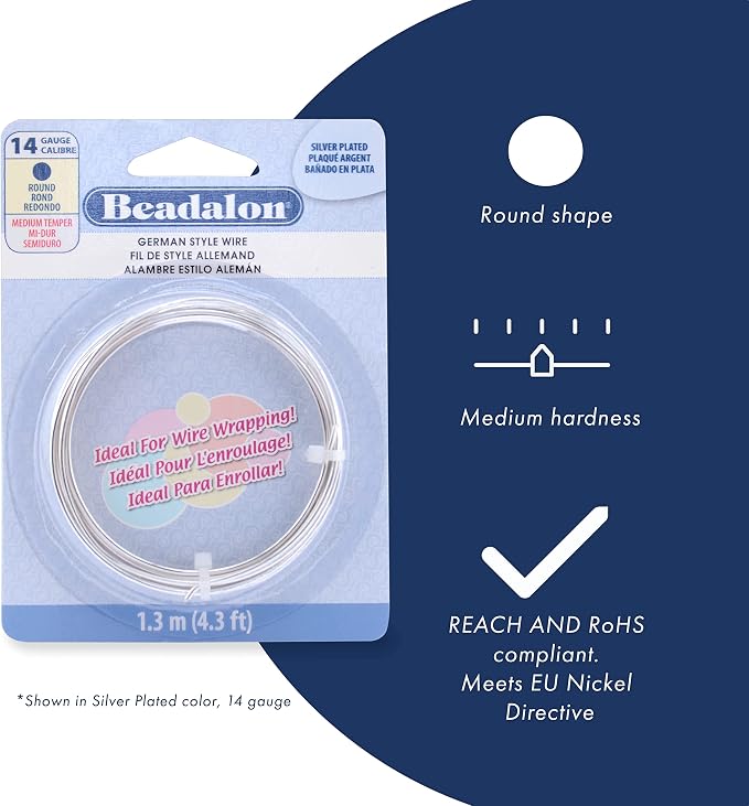 Beadalon German Style Wrapping Wire, 16 Gauge, 2.2 m / 7.2 ft - Image 2