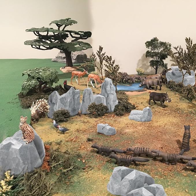 Warmtree 10 Pcs Diorama Rocks Fake Rock Miniature Stone Rock Statue - Image 7