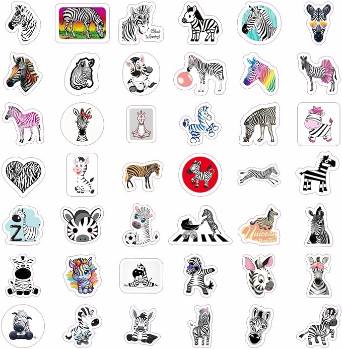 BulbaCraft Zebra Stickers for Water Bottle and Laptop - Image 3