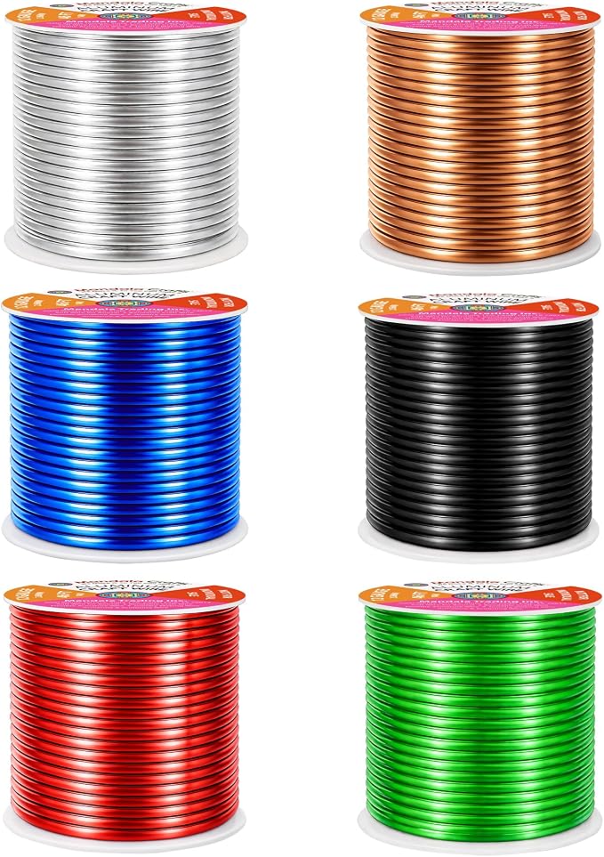 Mandala Crafts 12 GA Black Red Green Assorted Anodized Aluminum Craft Wire | - Image 2