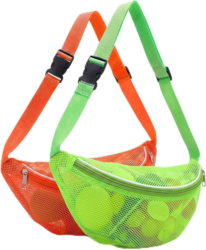 Hsei 2 Pcs Mesh Shell Bags for Beach Shelling Seashell Collecting Fanny Pack by Hsei