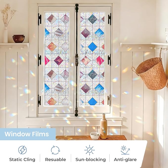 ADD.HERES Window Privacy Film, Stained Glass Decorative Static Cling, Removable - Image 5
