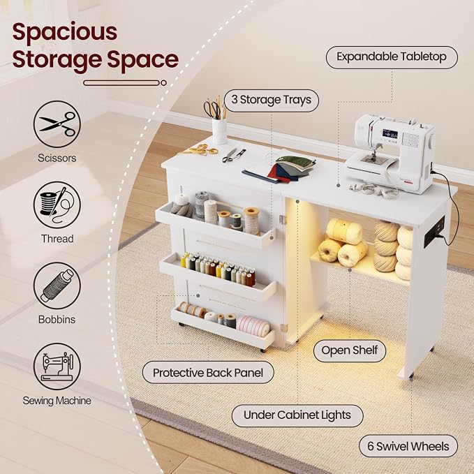 Lvifur Lighted Folding Sewing Table - - Image 5