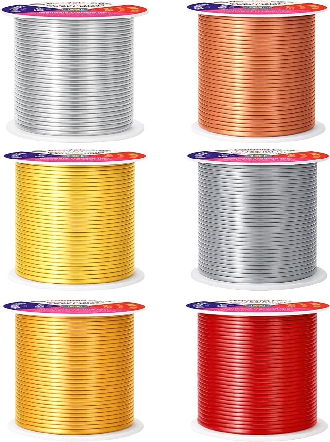 Mandala Crafts 16 GA Gray Copper Red Assorted Anodized Aluminum Craft Wire | - Image 2