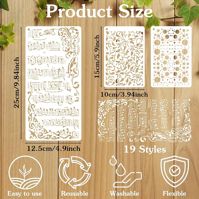 19 Pcs Stencils for Crafts Reusable, Journaling Stencils, Music Sheet, - Image 2