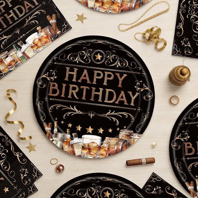 40Pcs Whiskey Birthday Plates Napkins - Image 6