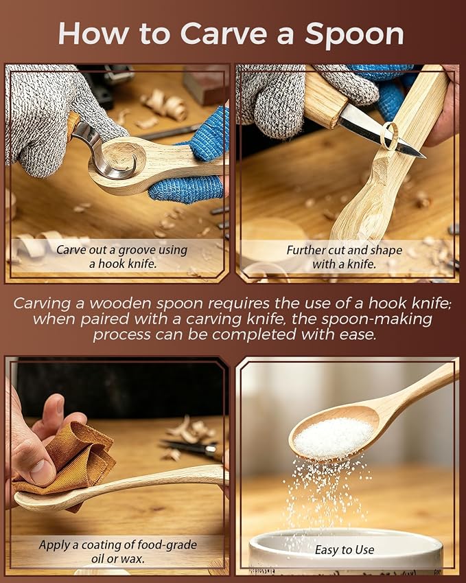 Basswood Spoon Carving Blanks 4-Pack: Unfinished Soft Wood Spoon Kit - Image 3