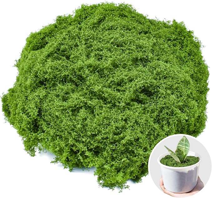Fake Green Moss for Crafts 5.3 Oz Decorative Artificial Moss for Crafts by AIFONG