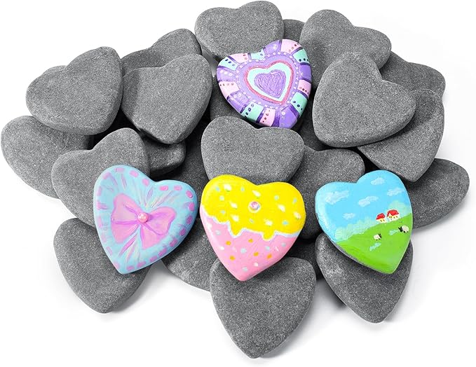 Simetufy 25 Pcs Heart-Shaped Rocks by Simetufy