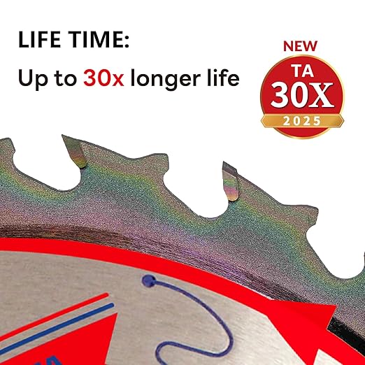 Circular Saw Blade Woodworking TA Series,10" 40-Tooth Arbor: 5/8",General Purpose Wood Cutting,Special Anti-Thermal Adhesion Coating on Cutting Head -TA,High Finish, Long Life,W10 40T TA