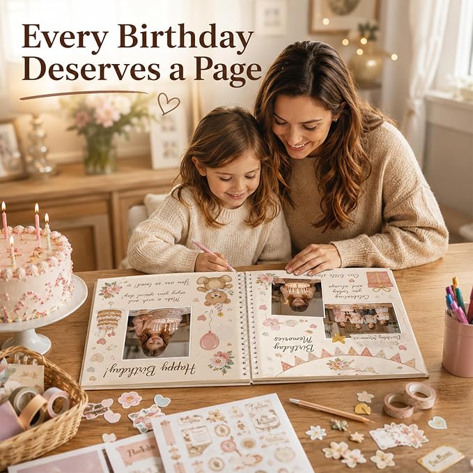 DIY Scrapbook Album 10x10 Inch 40 Pages, Hardcover Kraft Paper | Photo Book - Image 5