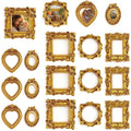 15 PCS Mini Vintage Frames, Tiny Resin Antique Frames, Small Gold picture photo by Unknown