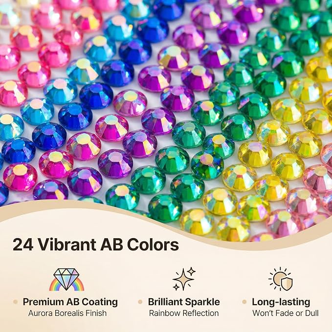 2000PCS 6MM 24 Colors Rhinestones - Image 4