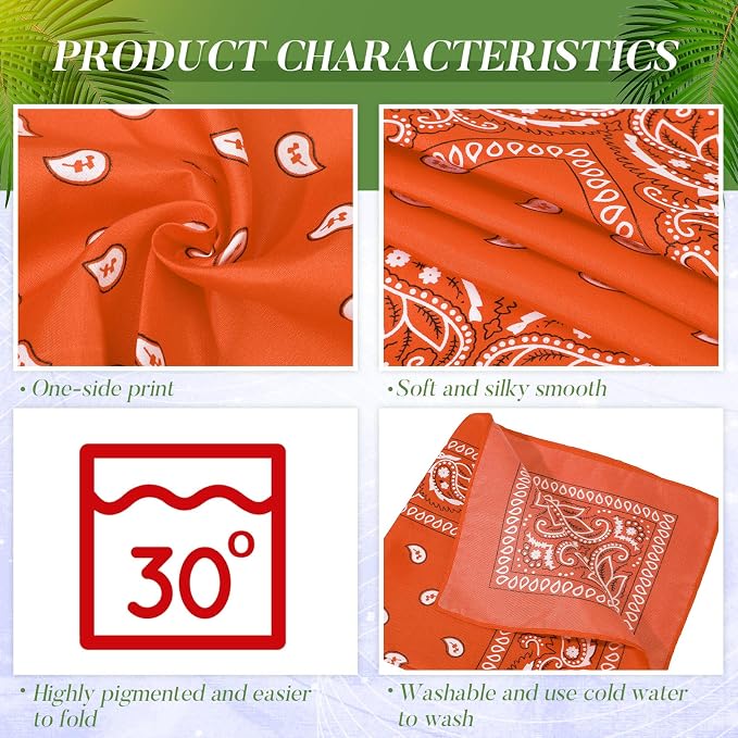 100 Pack Bandanas Unisex Paisley Bandanas Bulk Multi Purpose Cowboy Head Wrap - Image 5