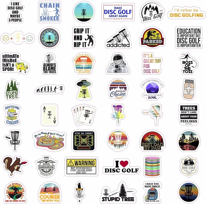 BulbaCraft 100Pcs Funny Disc Golf Stickers Decals - Image 3
