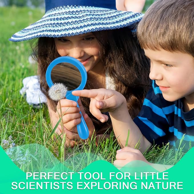 12 Pcs Magnifying Glass for Kids Shatterproof Science Jumbo Magnifiers - Image 4