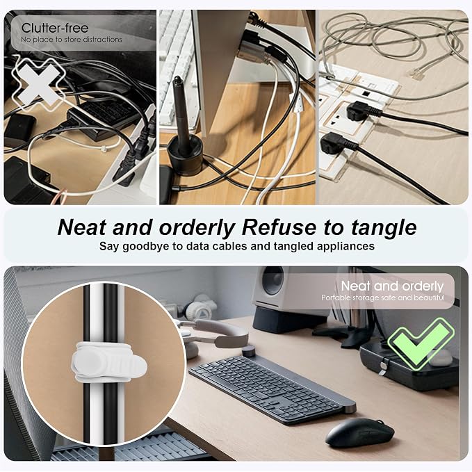 Silicone Cable Ties Cord Organizer Cable Management - Image 3