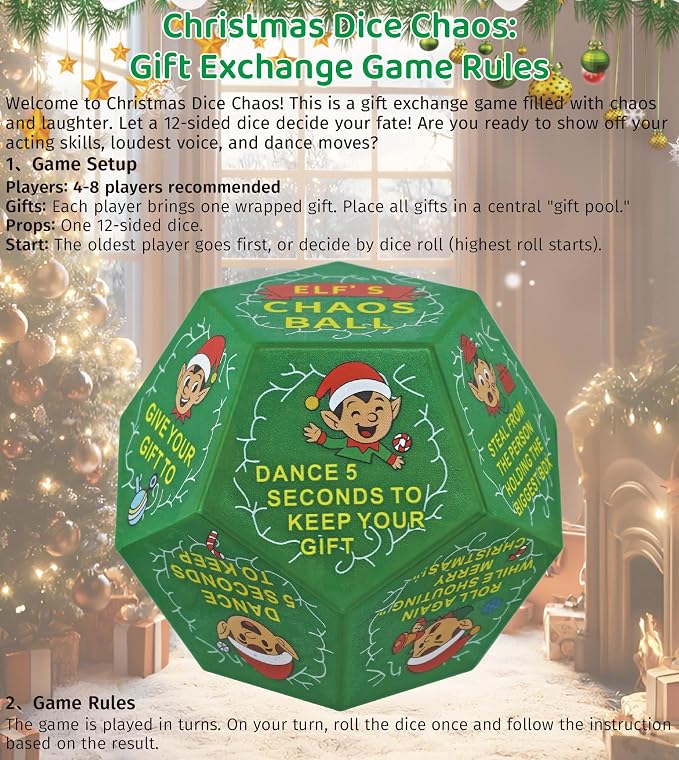 Hilarious Exchange Party Game Dice, Exchange Gifts Family Game, Christmas - Image 6