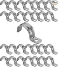 OhLectric 1 Hole 1 Inch Pipe Strap - Reinforced Rib for Extra Strength - Zinc-Plated Steel Pipe Strap Clamp for Rigid & IMC Conduit - Snap-On Installation - Pack of 25; OL-43060