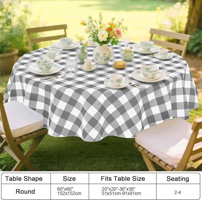 Smiry Plastic Table Cloth, Waterproof Vinyl Tablecloth - Image 7
