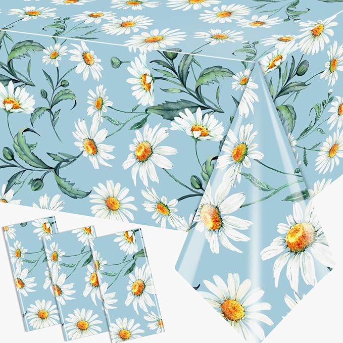 Spring Daisy Flower Tablecloth by Dydamud